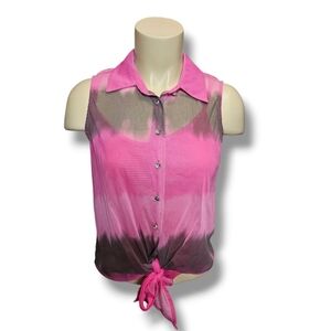I.N.C. sheer tie tank top with adjustable spaghetti strap tank attached. PS